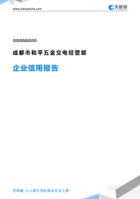 成都市和平五金交电经营部企业信用报告（天眼查）解析 五金交电行业小微主体的信用画像与经营观察